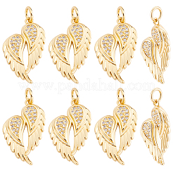 10Pcs Brass Micro Pave Cubic Zirconia Pendants&nbsp;ZIRC-BBC0003-79G