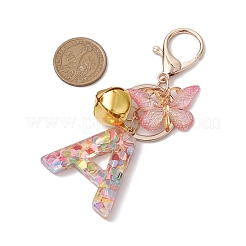 Letter A Resin & Butterfly Acrylic Pendant Keychain&nbsp;KEYC--JKC00932