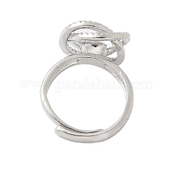 Flower Brass Micro Pave Cubic Zirconia Adjustable Ring Settings&nbsp;KK-K297-09P
