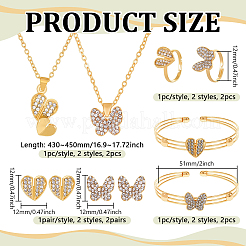 Butterfly Heart Rhinestone Jewelry Set&nbsp;SJEW-HY0001-14