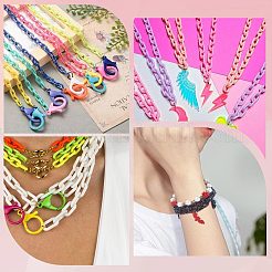 40 Strands 10 Colors Opaque Acrylic Cable Chains&nbsp;SACR-SC0001-15