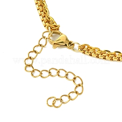 Double Layers Iron & Brass Cubic Zirconia & 304 Stainless Steel Pendant Necklaces&nbsp;NJEW-JN04924
