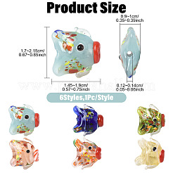 6Pcs 6 Colors Handmade Lampwork Beads&nbsp;LAMP-FS0001-56