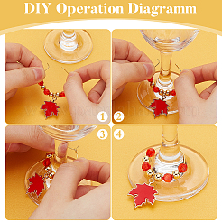 Autumn Theme Glass Wine Glass Charms&nbsp;AJEW-BC00013