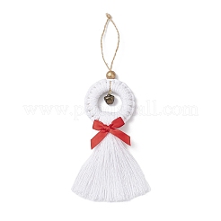 Braided Cotton Threads Tassel Pendants Decorations&nbsp;HJEW-JM03789-03