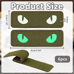 6Pcs Luminous Oxford Cloth Hook and Loop Tapes&nbsp;AJEW-PH0007-39B