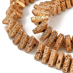 Electroplated Natural Lava Rock Beads Strands&nbsp;G-I360-H01-02