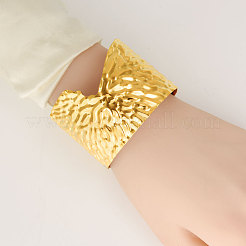 Europe and America Styles 304 Stainless Steel Hammered Cuff Bangles for Women&nbsp;WY5532-2