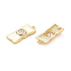 Brass Micro Pave Clear Cubic Zirconia Pendants&nbsp;KK-S360-151-NR