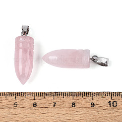 Natural Rose Quartz Pendants&nbsp;G-N349-16P-07