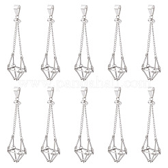 10Pcs 201 & 304 Stainless Steel Macrame Pouch Pendants&nbsp;PALLOY-TAC0197