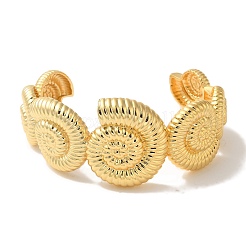 Rack Plating Brass Conch Open Cuff Bangles&nbsp;BJEW-B098-01G