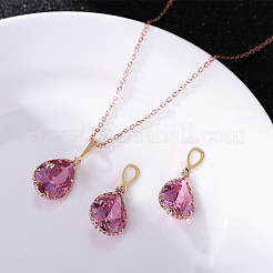 Brass Pave Clear Cubic Zirconia Pendants&nbsp;KK-HY0002-79