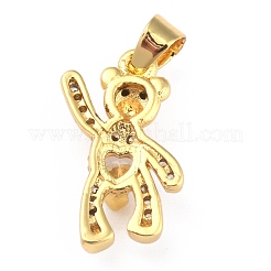 Brass Clear Cubic Zirconia Pendants&nbsp;ZIRC-J025-81G