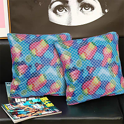 Polyester and Spandex Mermaid/Fish Scales Fabric&nbsp;DIY-WH0410-20