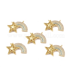 Brass Micro Pave Colorful Cubic Zirconia Connector Charms&nbsp;KK-E068-VF321