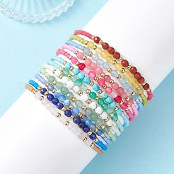 12Pcs Glass Seed Bead & Natural Mixed Gemstone Beads Bracelets for Women&nbsp;BJEW-MZ00311
