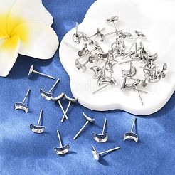 Non-Tarnish Earring Cabochon Settings 304 Stainless Steel Ear Studs Blank Settings&nbsp;X-STAS-Q170-08