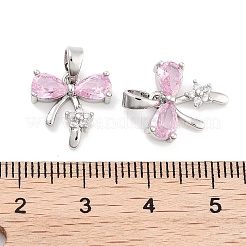 Brass Micro Pave Cubic Zirconia Pendants&nbsp;KK-P271-06P-B