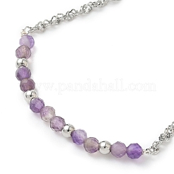Natural Amethyst Beads Link Bracelets&nbsp;BJEW-JB11835-04