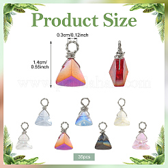 35Pcs 7 Colors Glass Pendants&nbsp;PALLOY-YW00222