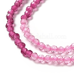 2 Colors Transparent Glass Beads Strands&nbsp;GLAA-G093-01A