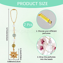 2Pcs Natural Gemstone Beads Pendant Decorations&nbsp;HJEW-CN0001-41