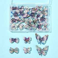 24Pcs 6 Styles UV Plating Printed Opaque Acrylic Beads&nbsp;PACR-FS0001-10