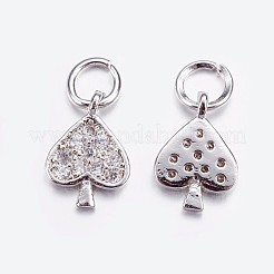 Brass Micro Pave Cubic Zirconia Charms&nbsp;ZIRC-G128-05P