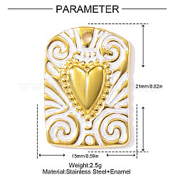 304 Stainless Steel Enamel Pendants&nbsp;STAS-OY002-31G