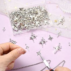 100Pcs 5 Styles Tibetan Style Alloy Hollow Pendants&nbsp;FIND-CJ0004-41