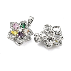 Brass Micro Pave Cubic Zirconia Rotatable Pendants&nbsp;KK-A287-11B-P