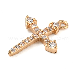 Brass Micro Pave Clear Cubic Zirconia Pendants&nbsp;ZIRC-U003-01G-06