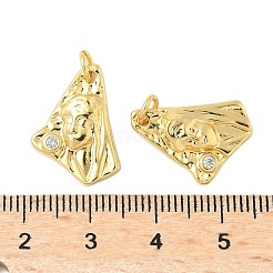 Brass Micro Pave Clear Cubic Zirconia Pendants&nbsp;KK-B139-24B-G
