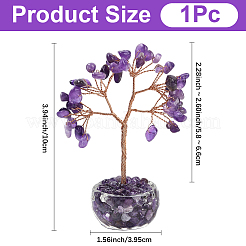 1Pc Natural Amethyst Chips Tree of Life Decorations&nbsp;DJEW-DJ0001-08B