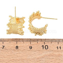 C-Shaped Brass Stud Earrings&nbsp;EJEW-D346-02G