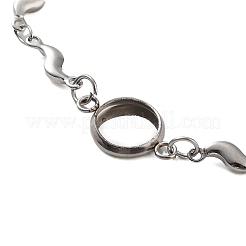 Tarnish Resistant 201 Stainless Steel Link Bracelet Settings Fit for Cabochons&nbsp;MAK-K023-01C-P