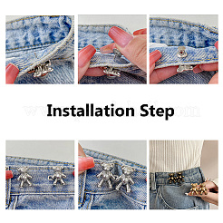 8Pcs 4 Style 4 Pointed Star & Bear Alloy Adjustable Jean Button Pins&nbsp;AJEW-DR0001-33