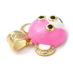 Rack Plating Brass Clear Cubic Zirconia Pendants&nbsp;KK-Q771-07G