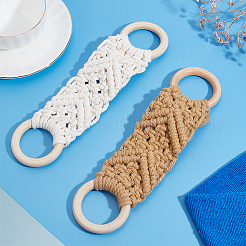 2Pcs 2 Colors Handmade Macrame Cotton Hanging Towel Holder&nbsp;HJEW-GO0001-14