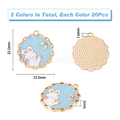 40Pcs 2 Colors Alloy Enamel Pendants&nbsp;ENAM-DC0001-17