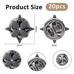 20Pcs Flower Alloy Rhinestone Lapel Pin Backs for Backpack Clothes&nbsp;JEWB-FH0002-72B