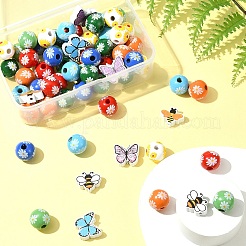 Printed Wood Beads&nbsp;WOOD-FS0001-29