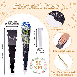 50Pcs OPP Flower Bouquet Wrapping Craft Paper&nbsp;DIY-TA0010-93B