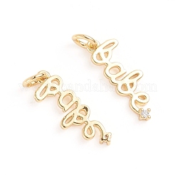 Brass Micro Pave Cubic Zirconia Pendants&nbsp;ZIRC-E164-28G