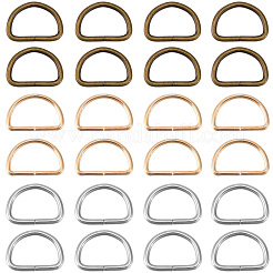120Pcs 3 Colors Iron D Rings&nbsp;IFIN-CL0001-17
