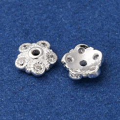 925 Sterling Silver Clear Cubic Zirconia Bead Caps&nbsp;STER-A047-07B-S