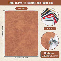 15Pcs 15 Colors PU Leather Fabric&nbsp;FIND-CL0001-82B