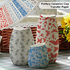 8Pcs 8 Styles Paper Ceramic Decals&nbsp;DIY-OC0015-79