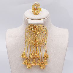 Hollow Flower Alloy Stud Dangle Earrings & Cuff Rings Sets for Women&nbsp;FS-WG1AAB0-01